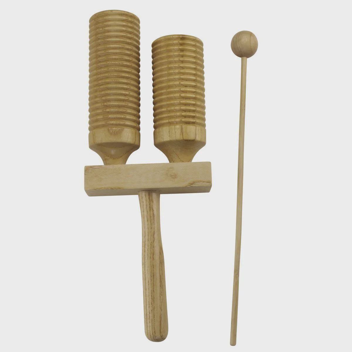 Tone Block Guiro Double With Handle &amp; Mallet