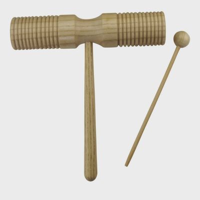 Tone Block Guiro Double Ended With Handle &amp; Mallet