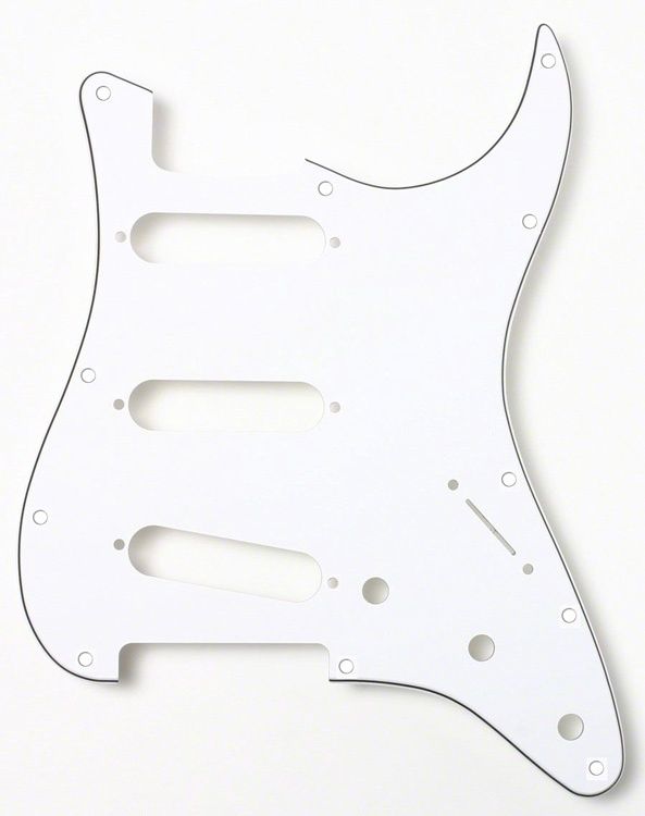 Pickguard To Suit Strat Style Guitar White 3 Ply