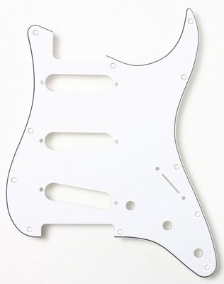 Pickguard To Suit Strat Style Guitar White 3 Ply