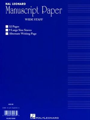 Manuscript Wide Staff 32PG Blue 9 Stave Interleaved