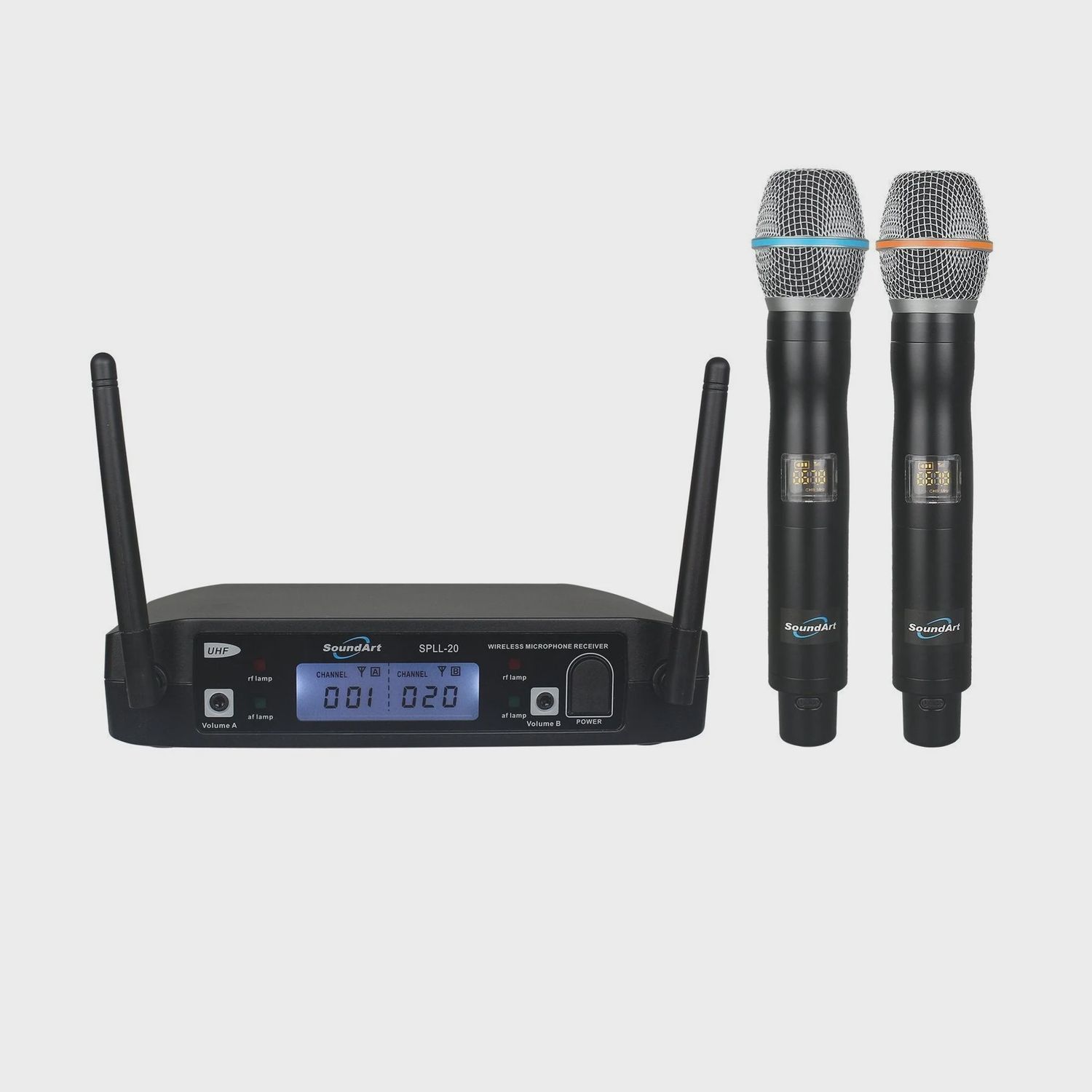Soundart Dual Channel Wireless Microphone Twin Handheld