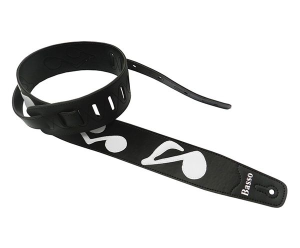 Basso Guitar Strap Musical Notes, Colour: Black Notes