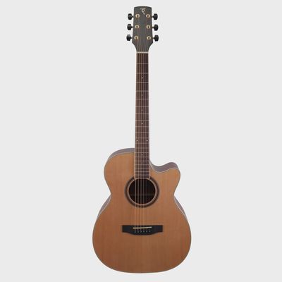 Timberidge '4 Series' Cedar Solid Top Acoustic-Electric Small Body Cutaway Guitar (Natural Satin)