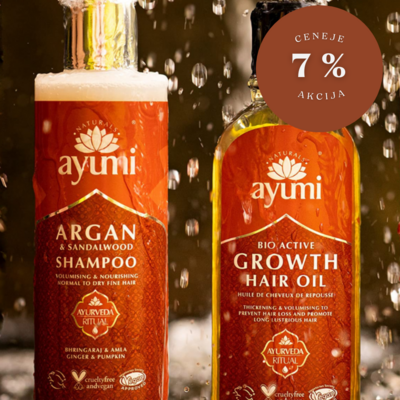 🌼 SET/ AYUMI »GROWTH HAIR« olje + šampon ARGAN & SANDALOVINA