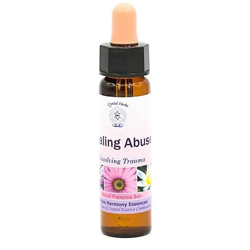 CRYSTAL HERBS &quot;Zdravljenje zlorabe&quot; - Cvetno-kristalna esenca za vzpostavljanje ravnovesja na čustveni, mentalni ter energijski ravni/ 10 ml