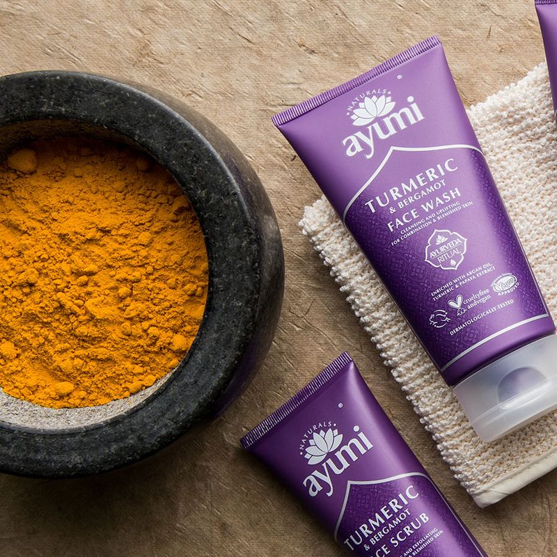 AYUMI gel za umivanje/čiščenje obraza KURKUMA &amp; VITAMIN C 150 ml