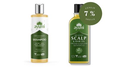 🌿 SET/ AYUMI »SCALP« olje za lase in šampon proti prhljaju in za zdravo lasišče