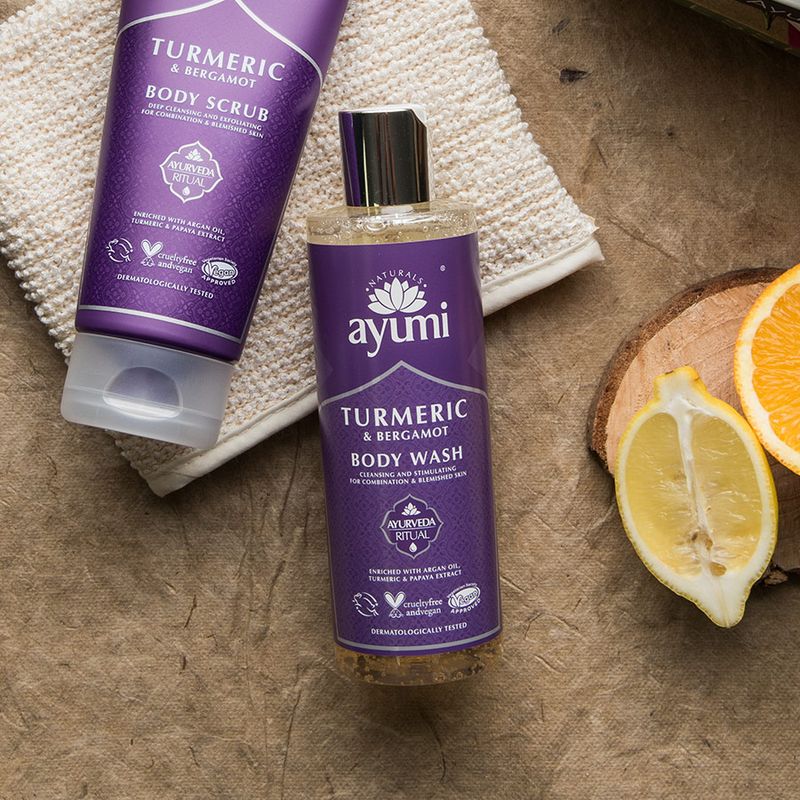 AYUMI gel za umivanje telesa KURKUMA &amp; ARGANOVO OLJE  &amp; CITRUSI 250 ml