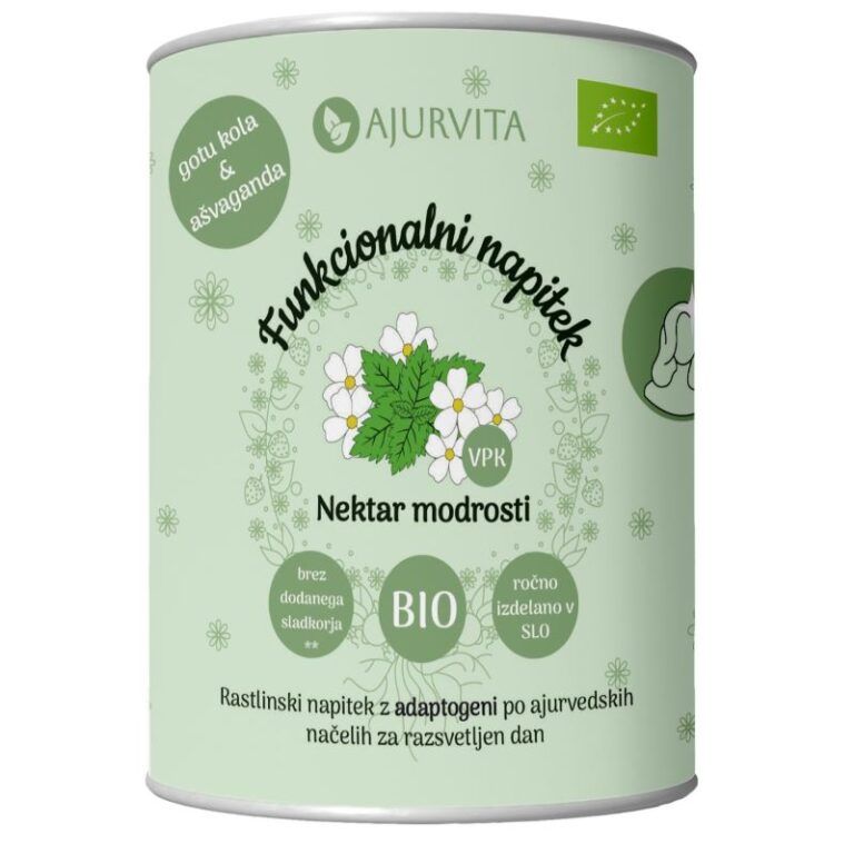 AJURVITA Bio funkcionalni napitek NEKTAR MODROSTI/ Rastlinski napitek z adaptogeni za razsvetljen dan