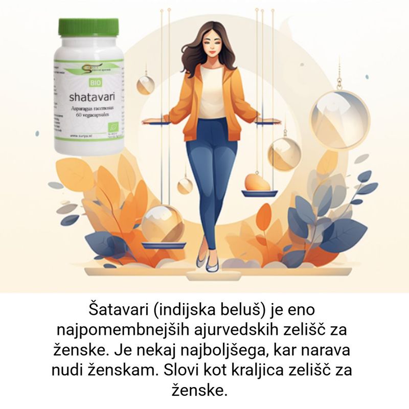 SURYA shatavari (šatavari) VEGE kapsule plus BIO/ 500 mg/ 60