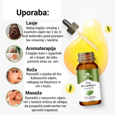 AYUMI eterično olje ROŽMARIN 100 % čisto / 15 ml