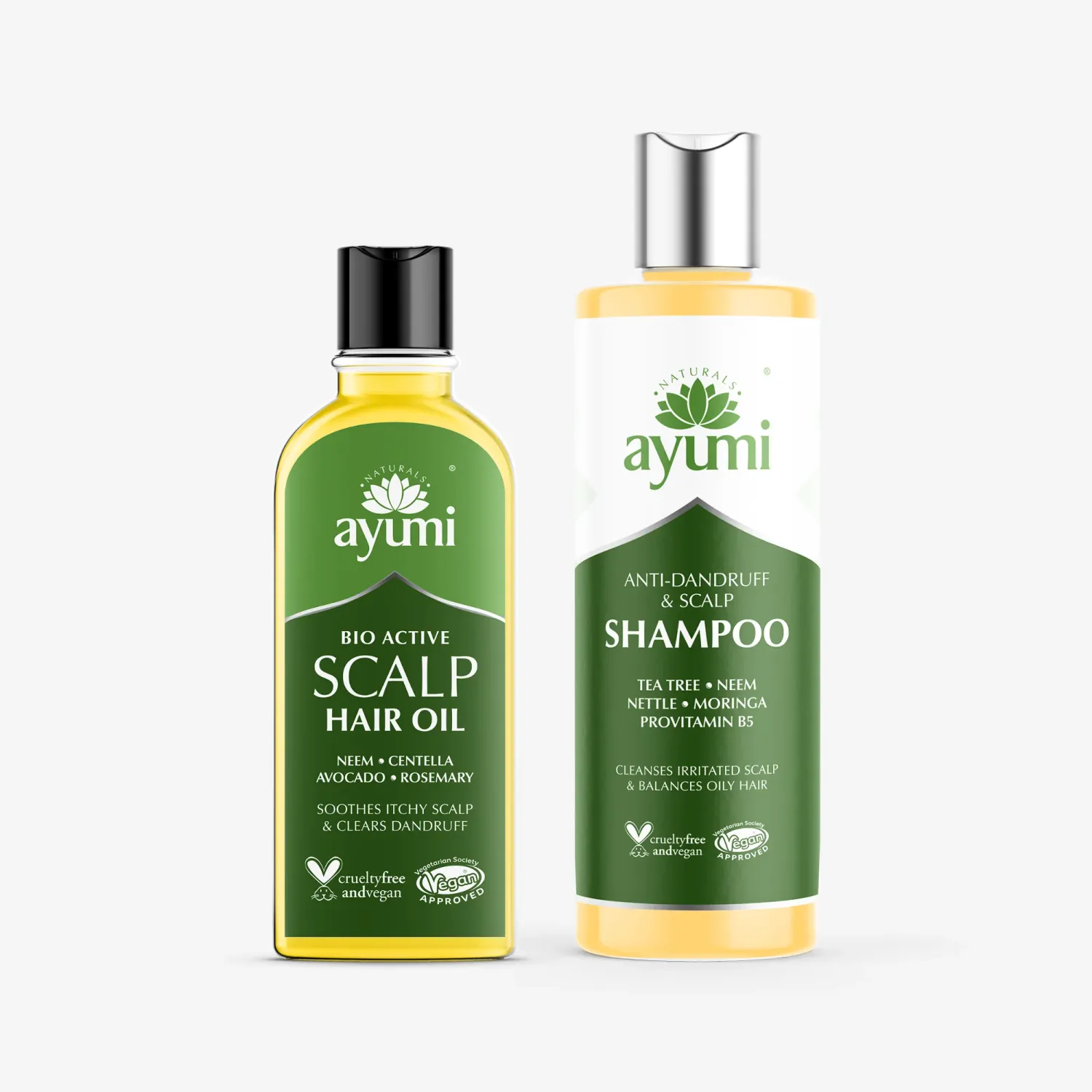 🌿 SET/ AYUMI »SCALP« olje za lase in šampon proti prhljaju in za zdravo lasišče