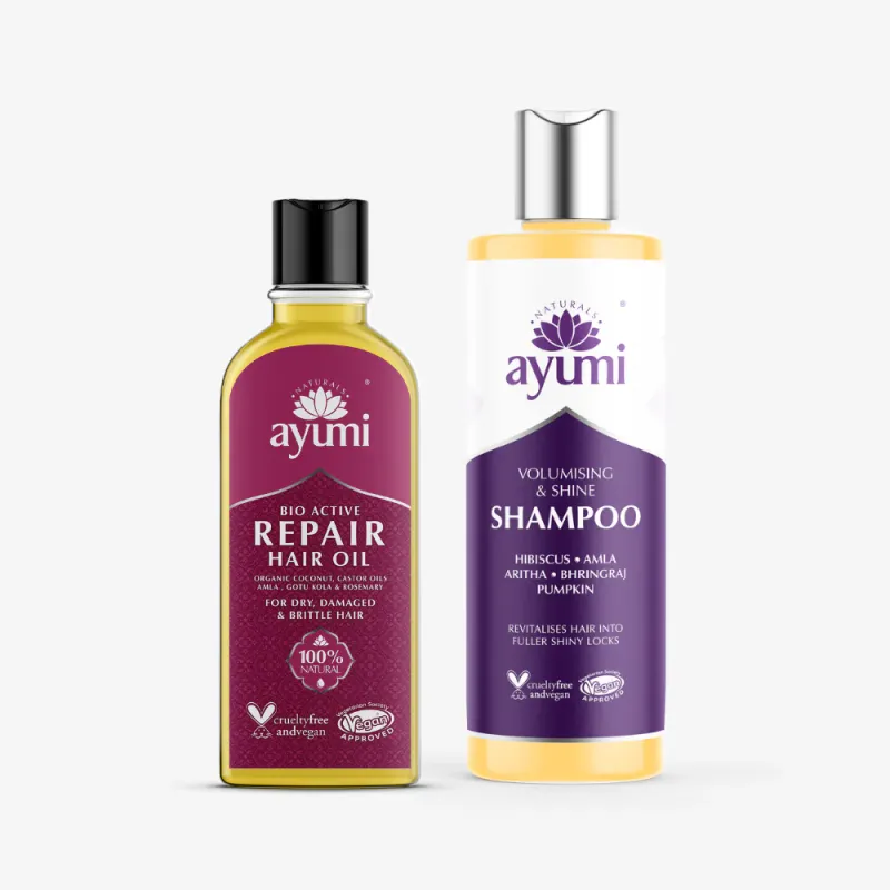 🌺 SET/ AYUMI »REPAIR« olje za lase + šampon za večji volumen in sijaj