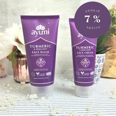 🌺 SET/ DUO krema + gel za umivanje za obraz KURKUMA &amp; BERGAMOTKA