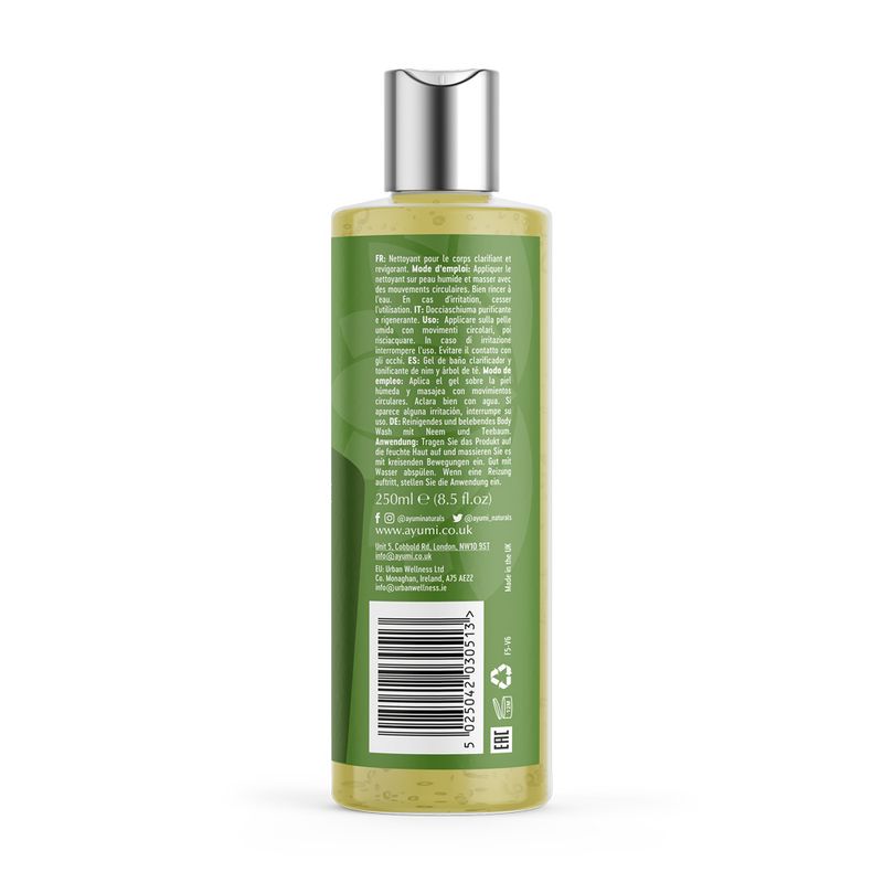 AYUMI gel za umivanje telesa NIM &amp; ČAJEVEC &amp; MORINGA 250 ml