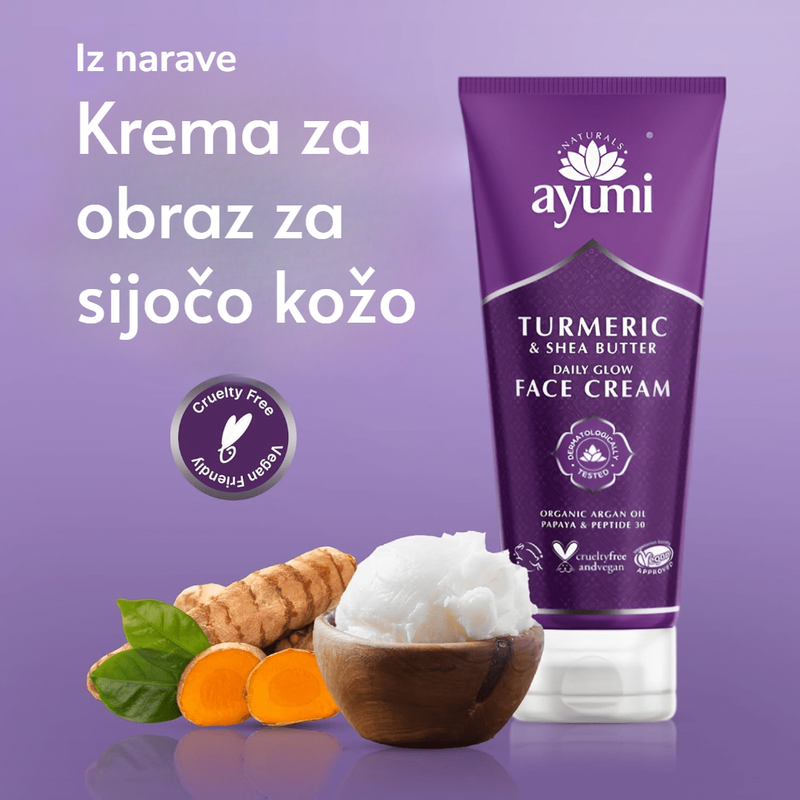AYUMI krema za obraz KURKUMA &amp; KARITEJEVO MASLO 100 ml