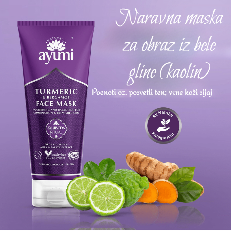 AYUMI maska za obraz KURKUMA &amp; BERGAMOTKA 100 ml