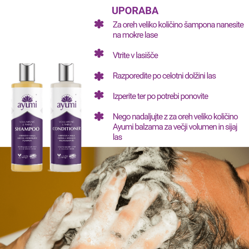 🌺 SET/ AYUMI šampon + balzam za večji volumen in sijaj