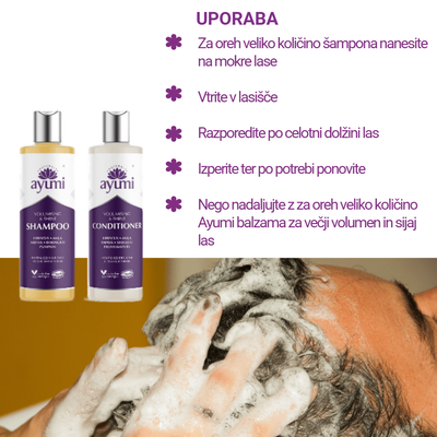 🌺 SET/ AYUMI šampon + balzam za večji volumen in sijaj