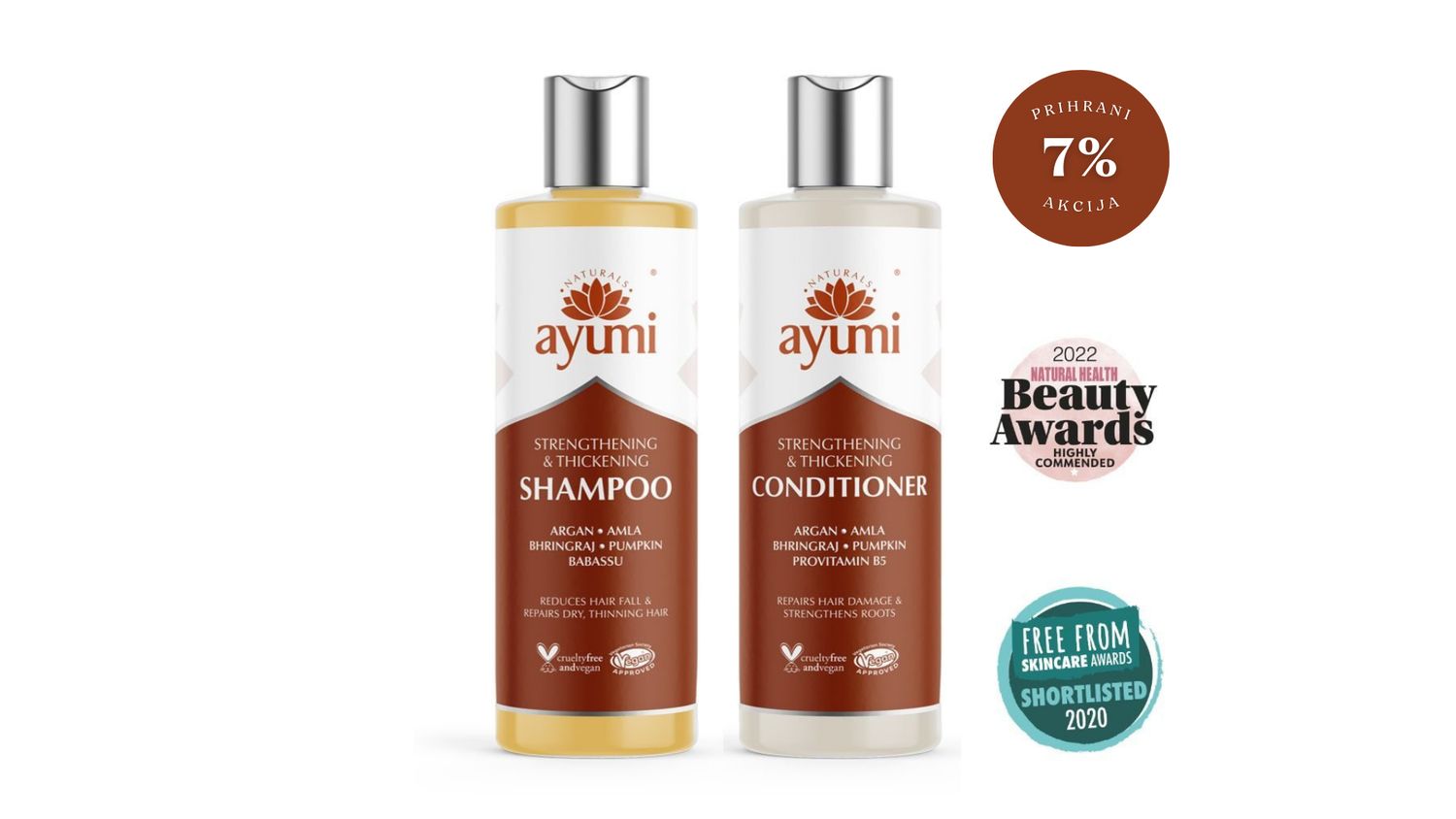 🌼 SET/ AYUMI šampon + balzam za rast &amp; krepitev las