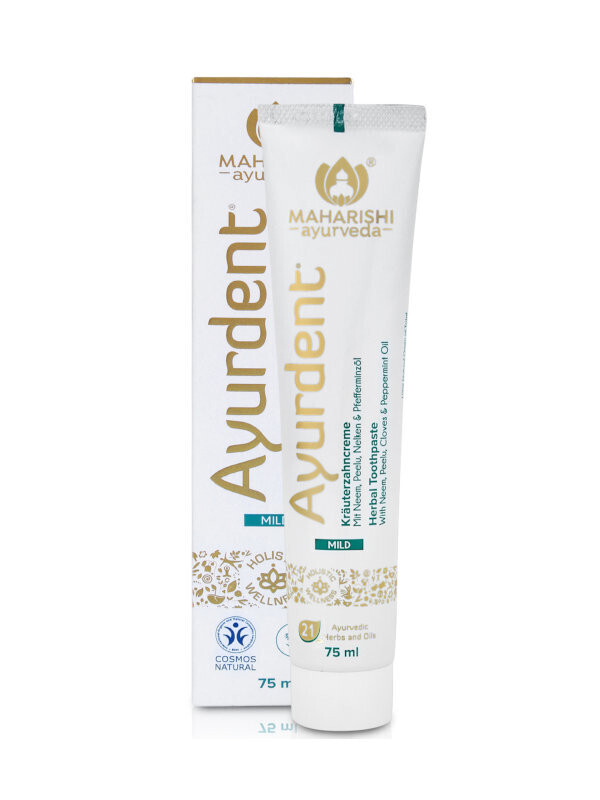 AYURDENT (mild), COSMOS NATURAL nim, miswak, klinček, poprova meta zobna krema/ 75 ml