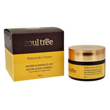 SoulTree hranljiva krema za obraz z žafranovim in mandljevim oljem &amp; vitaminom E/ BDIH/ 50 g