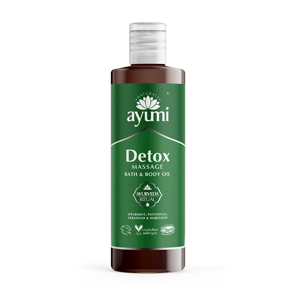 AYUMI masažno olje ali olje za kopel &amp; telo DETOX &amp; LIMFA/ 250 ml