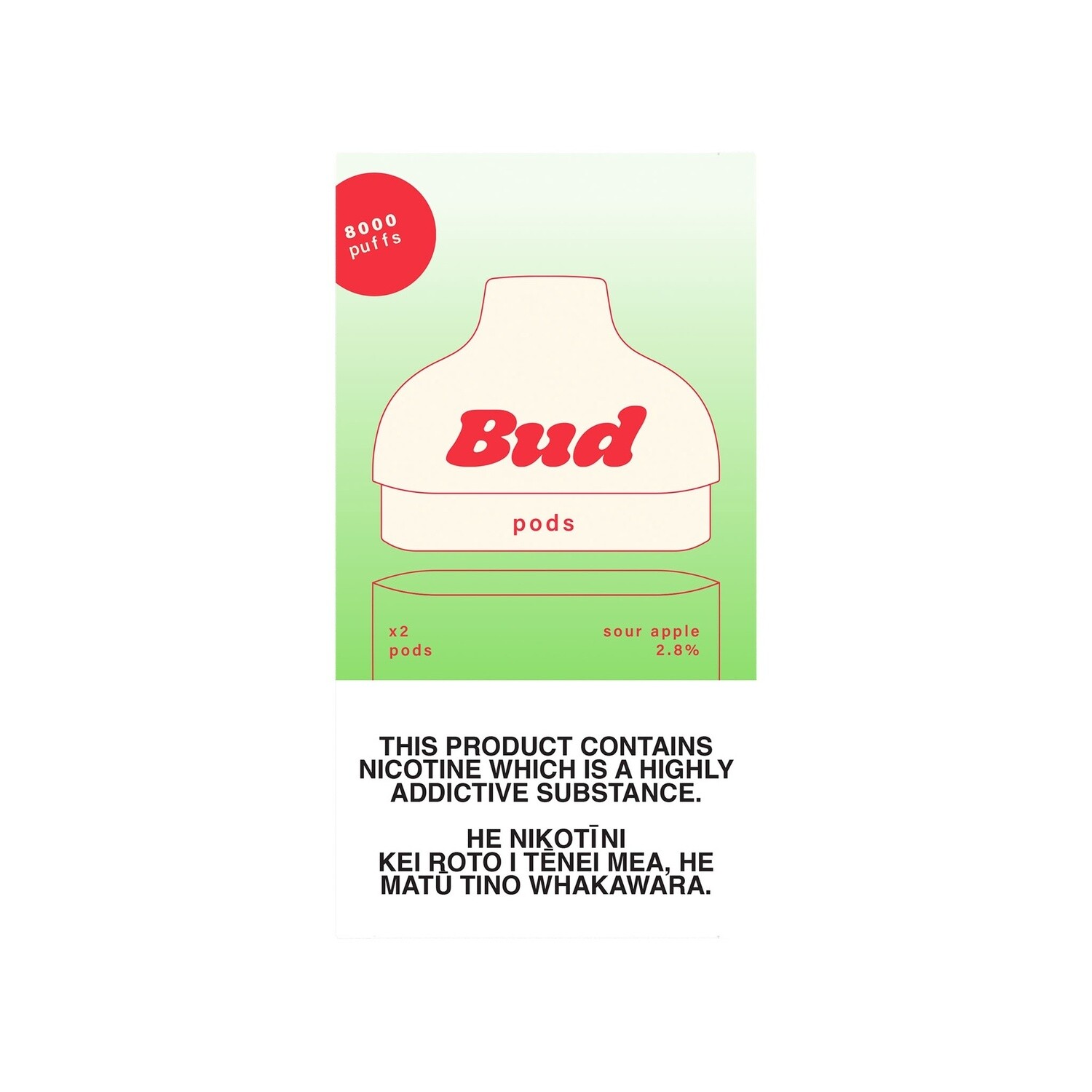 BUD - 28MG POD SOUR APPLE (2PC/PK)