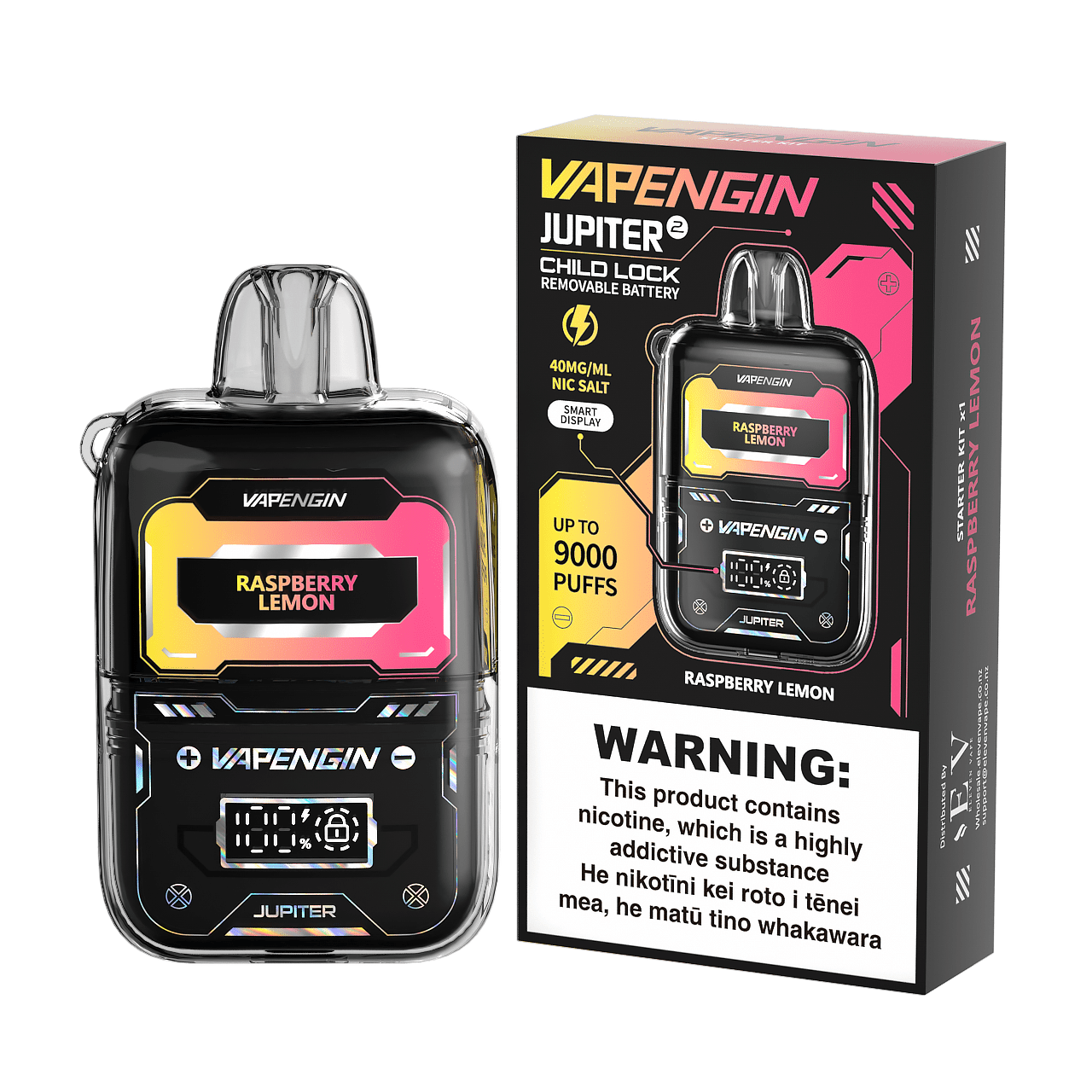 VAPENGIN JUPITER 2 STARTER KIT 9000PF 20MG RASPBERRY LEMON