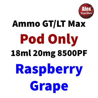 AMMO GT MAX POD 8500PF 20MG RASPBERRY GRAPE