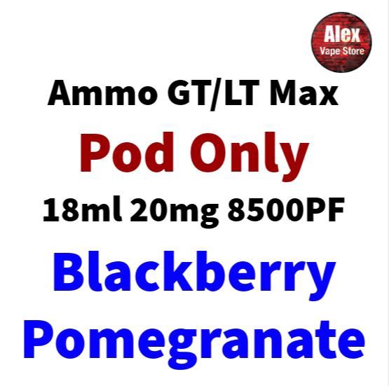 AMMO GT MAX POD 8500PF 20MG BLACKBERRY POMEGRANATE