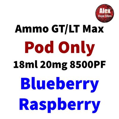 AMMO GT MAX POD 8500PF 20MG BLUEBERRY RASPBERRY