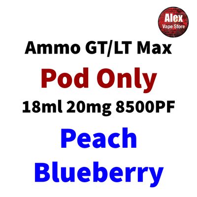 AMMO GT MAX POD 8500PF 20MG PEACH BLUEBERRY