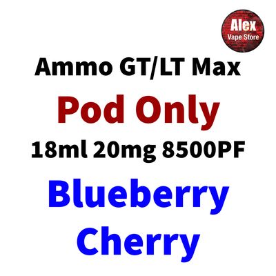 AMMO GT MAX POD 8500PF 20MG BLUEBERRY CHERRY