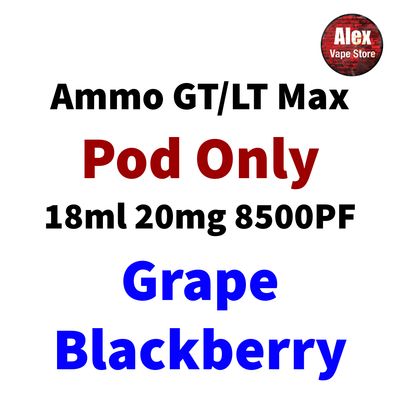 AMMO GT MAX POD 8500PF 20MG GRAPE BLACKBERRY