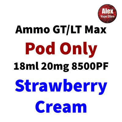 AMMO LT MAX POD 10000PF 20MG STRAWBERRY CREAM
