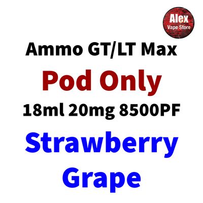 AMMO LT MAX POD 10000PF 20MG STRAWBERRY GRAPE