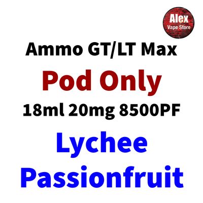 AMMO LT MAX POD 10000PF 20MG LYCHEE PASSIONFRUIT