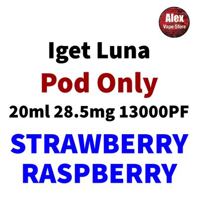IGET LUNA POD 13000PF 28.5MG STRAWBERRY RASPBERRY