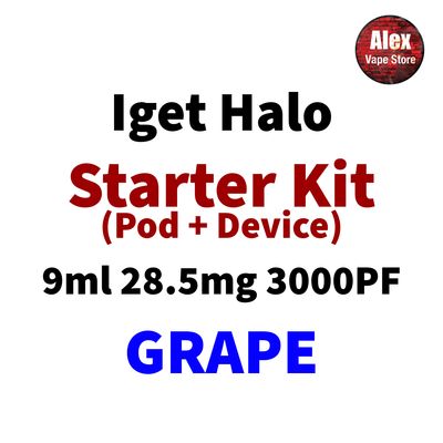 IGET HALO STARTER KIT 3000PF 28.5MG GRAPE