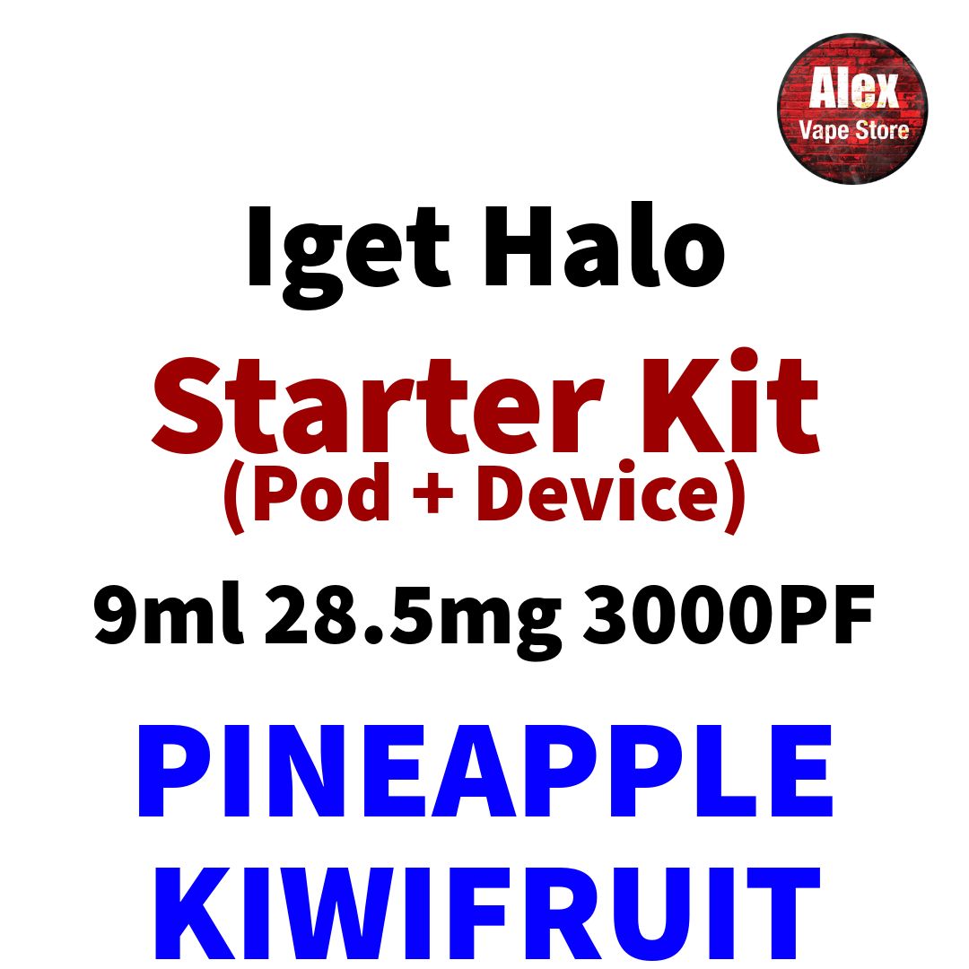 IGET HALO STARTER KIT 3000PF 28.5MG PINEAPPLE KIWIFRUIT