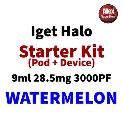 IGET HALO STARTER KIT 3000PF 28.5MG WATERMELON