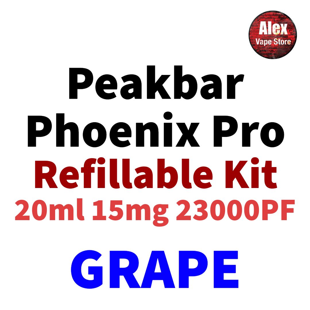 PEAKBAR PHOENIX PRO 23000PF 15MG REFILLABLE GRAPE