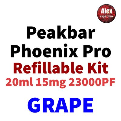 PEAKBAR PHOENIX PRO 23000PF 15MG REFILLABLE GRAPE