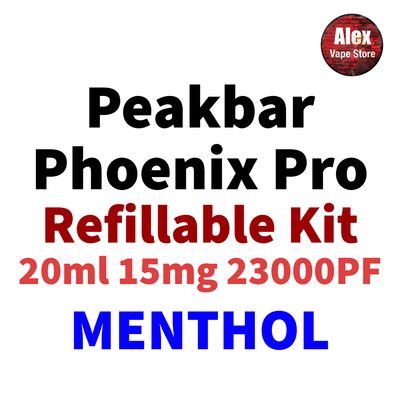 PEAKBAR PHOENIX PRO 23000PF 15MG REFILLABLE MENTHOL