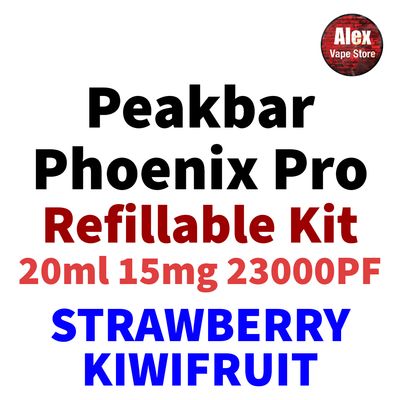 PEAKBAR PHOENIX PRO 23000PF 15MG REFILLABLE STRAWBERRY KIWIFRUIT