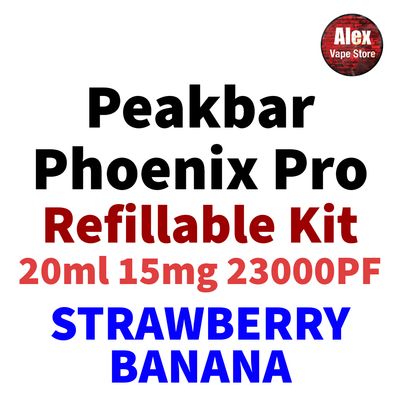 PEAKBAR PHOENIX PRO 23000PF 15MG REFILLABLE STRAWBERRY BANANA