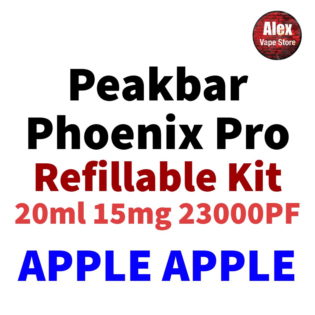 PEAKBAR PHOENIX PRO 23000PF 15MG REFILLABLE APPLE APPLE