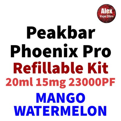 PEAKBAR PHOENIX PRO 23000PF 15MG REFILLABLE MANGO WATERMELON